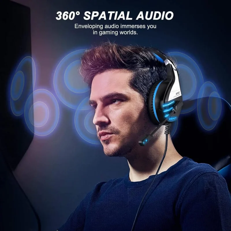 HS10 Stereo Gaming Headset Blue - 图片 4