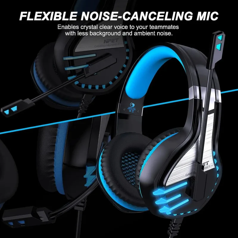 HS10 Stereo Gaming Headset Blue - 图片 6