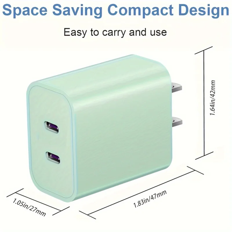 40W Dual Port USB C Fast Charger With 6.6ft Long USB C Charging Cable - 图片 3