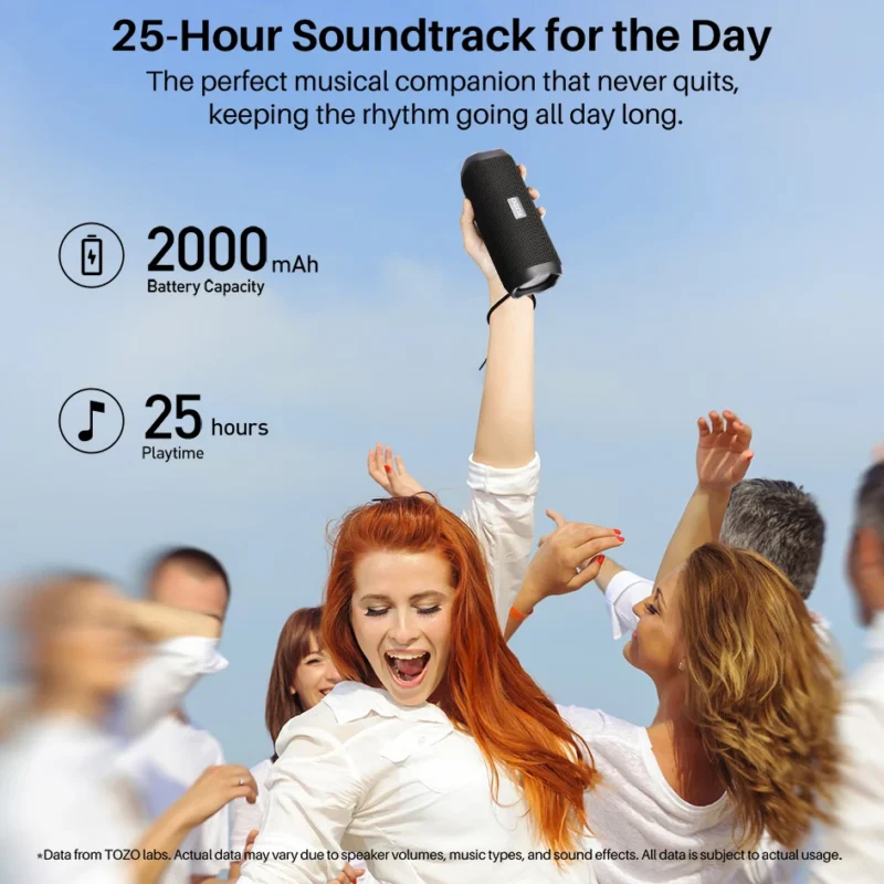 Bluetooth Speaker with Dual Drivers & Dual Bass Diaphragms Deep Bass Loud Stereo Sound 25H Playtime Wireless Speaker - 图片 3