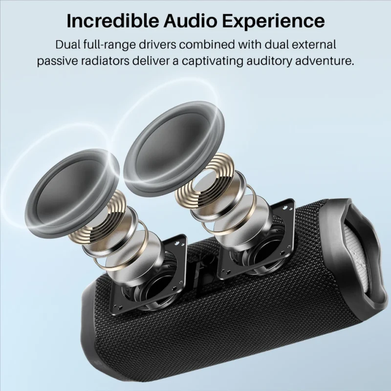 Bluetooth Speaker with Dual Drivers & Dual Bass Diaphragms Deep Bass Loud Stereo Sound 25H Playtime Wireless Speaker - 图片 2
