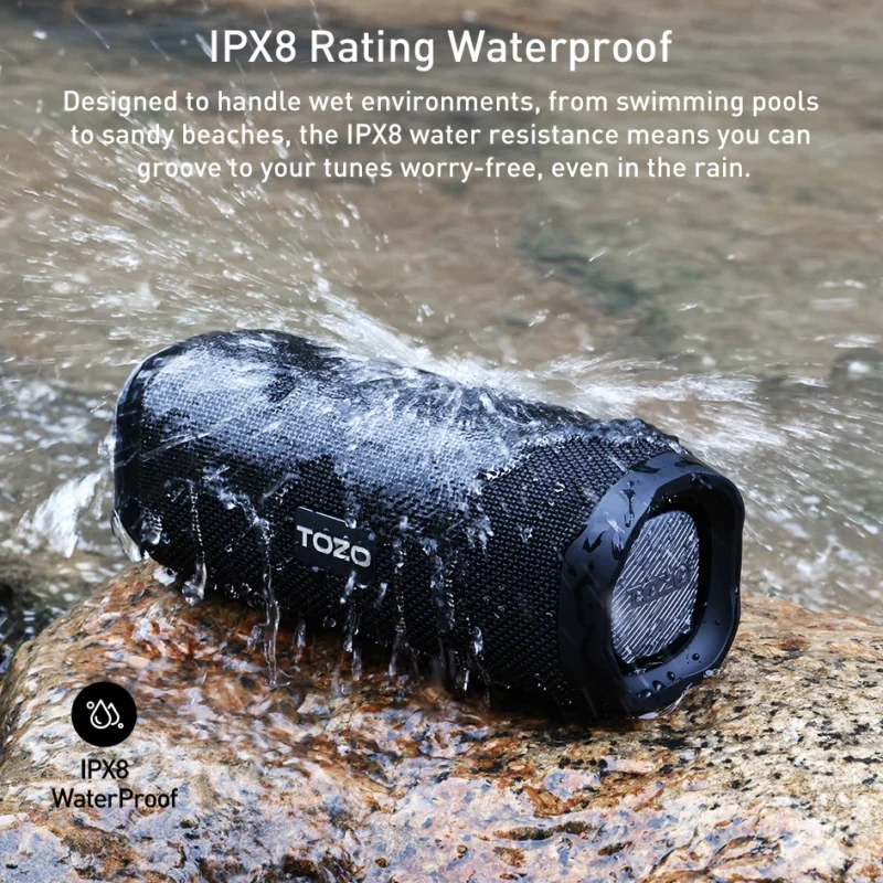 Bluetooth Speaker with Dual Drivers & Dual Bass Diaphragms Deep Bass Loud Stereo Sound 25H Playtime Wireless Speaker - 图片 4