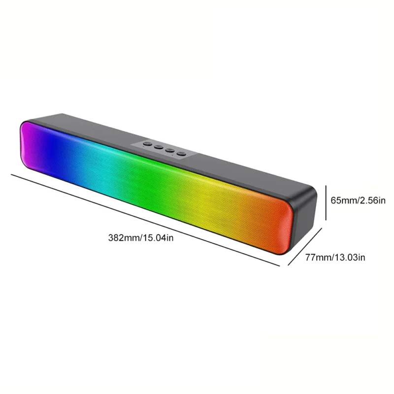 RGB Wireless Speaker Bluetooth-Compatible 3D Stereo Sound Bar USB Powered Music Player with Subwoofer High Volume for PC Laptop - 图片 6