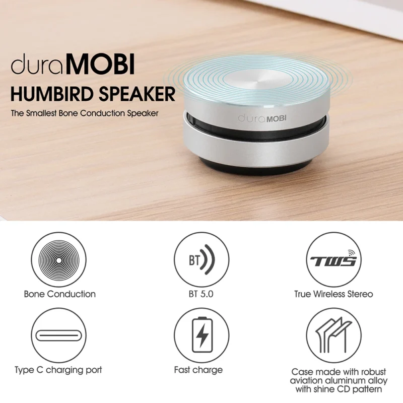1 Pack Wirelessly BT Speaker Bone Conduction Speakers Mini Portable Loud Stereo Sound Built-in Mic Sound Box - 图片 2