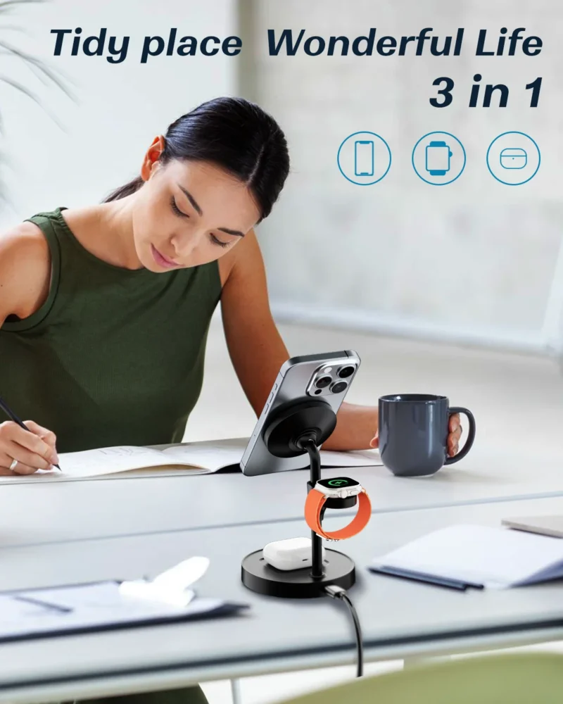 Magnetic Wireless Charger Stand Portable Fast Charging Station - 图片 4