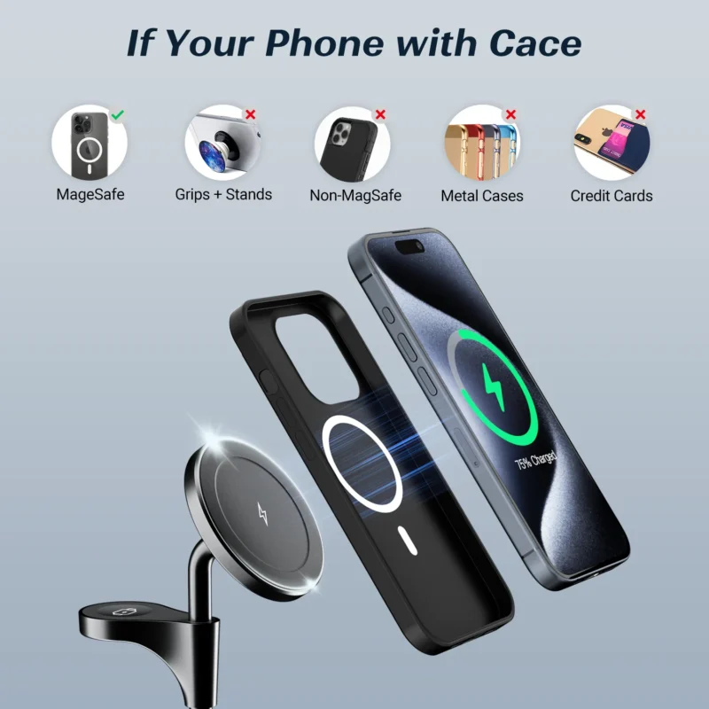 Magnetic Wireless Charger Stand Portable Fast Charging Station - 图片 5
