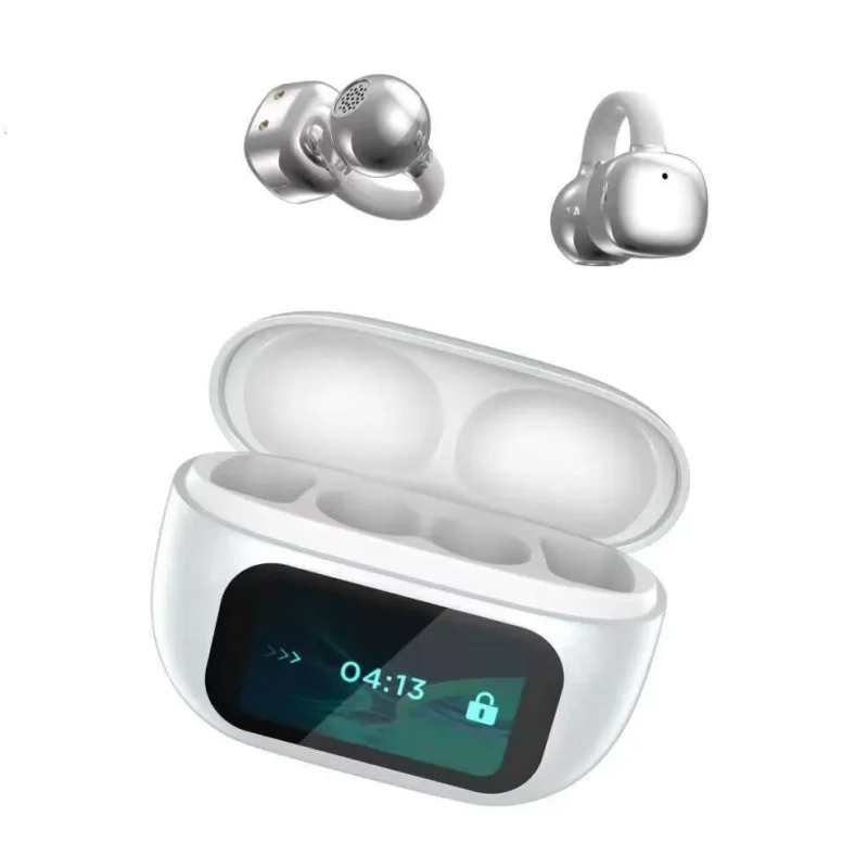 LCD display intelligent earbuds ear clip Bluetooth 5.4 earphones with artificial intelligence translation - 图片 3